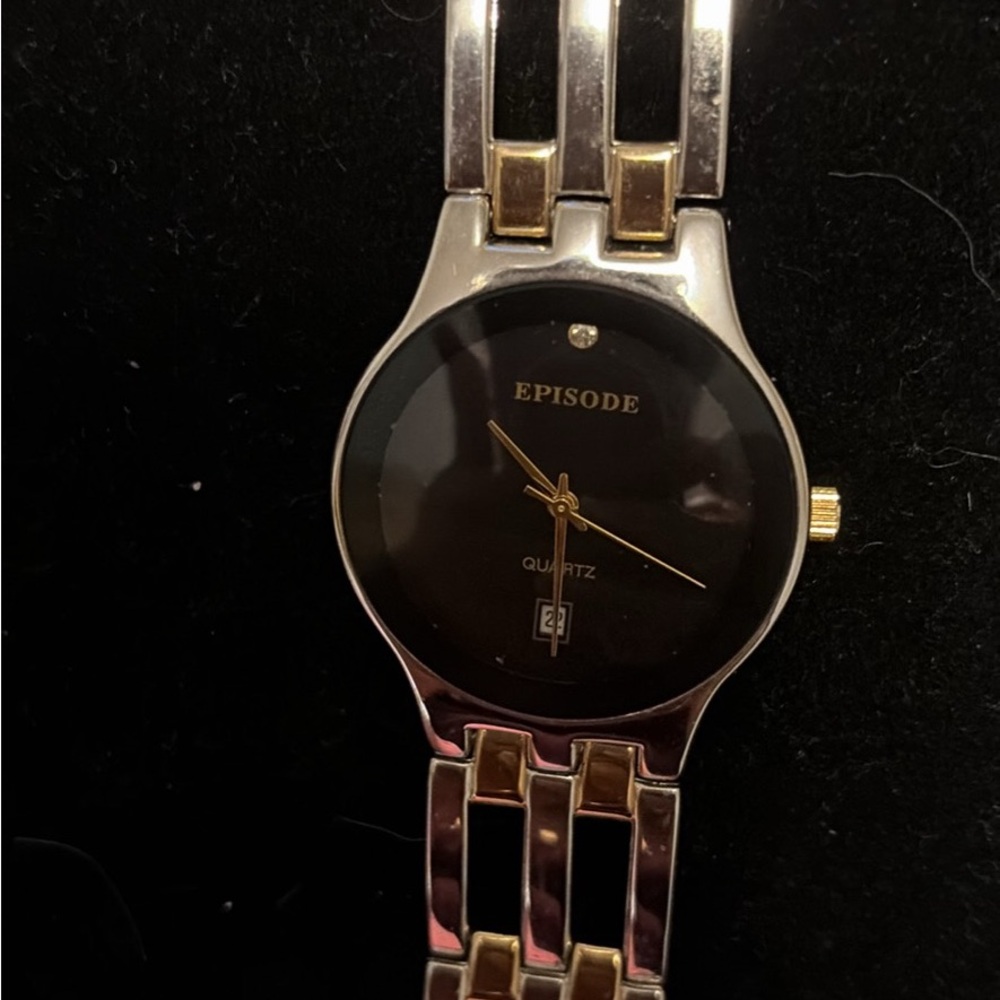 Episode Men’s Two-Tone Black Dial Quartz Watch